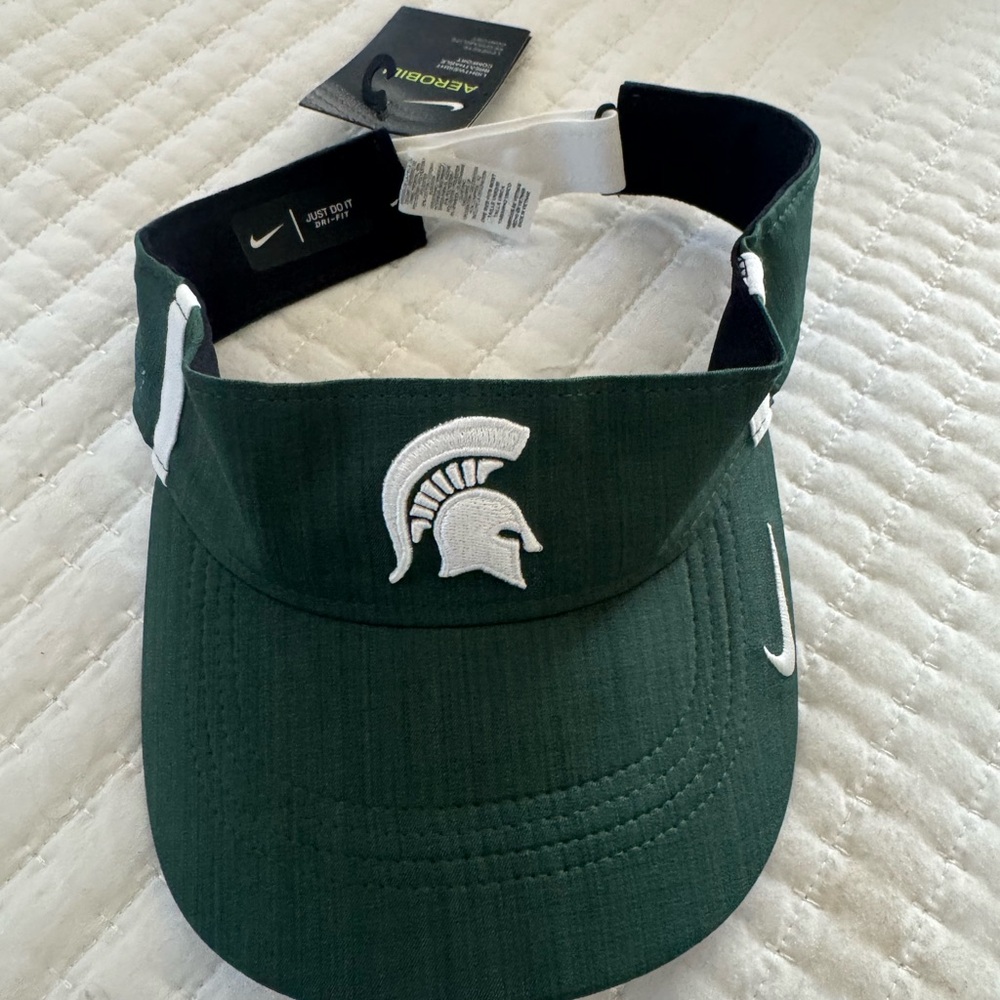 Nike Dark Green Men’s Spartan Embroidered Visor with White Accents